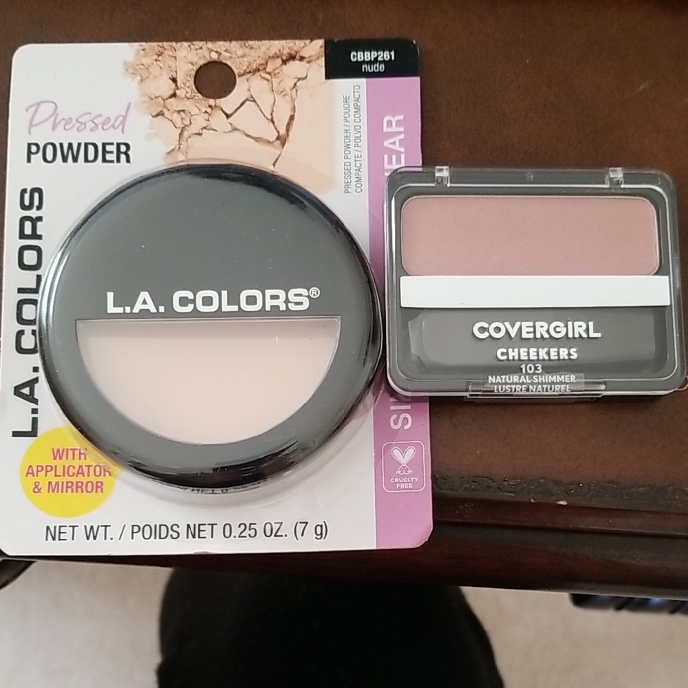COVERGIRL Cheekers Blush in Natural Shimmer AND Nude Pressed Piwder From LA Colo
